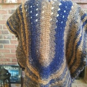 Camel and Navy Poncho